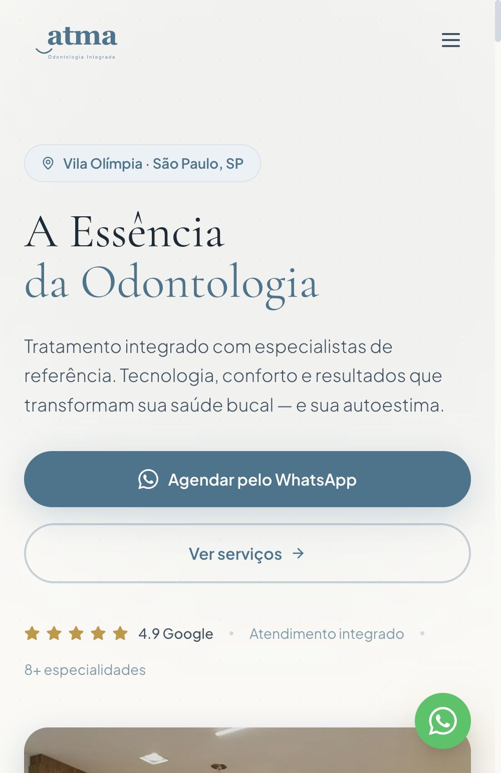Site Atma Odontologia